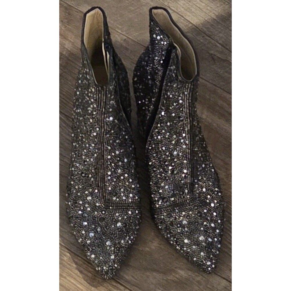 Betsey Johnson Cady Crystal Pavé Booties block heel booties - Size 8 - Picture 13 of 16